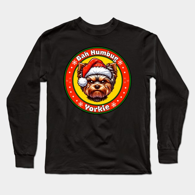 Bah Humbug Yorkie Long Sleeve T-Shirt by Sygluv